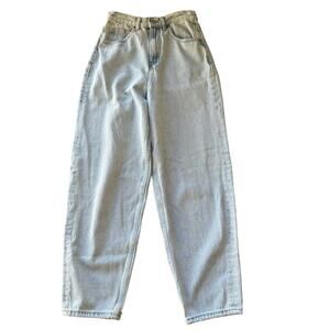 Simple Society Light Wash High Rise Relaxed Fit Baggy Mom Jeans 26 x 27